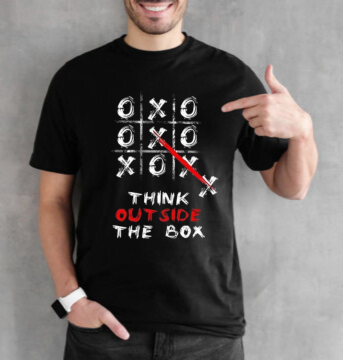 "Think Outside The Box" Tic-Tac-Toe Graphic Tee
