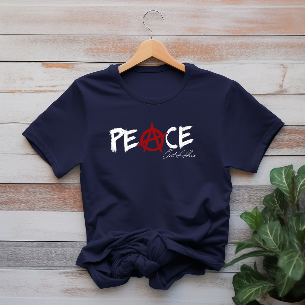 Urban Rebel: "PEACE" Out of Office Streetwear T-Shirt