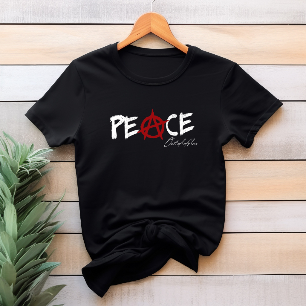Urban Rebel: "PEACE" Out of Office Streetwear T-Shirt