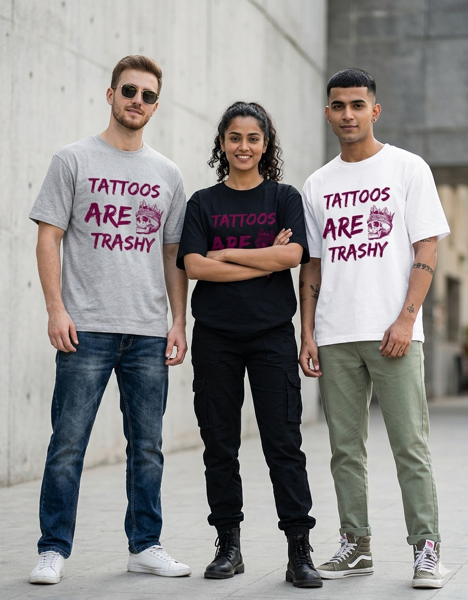 "Tattoos Are Trashy" Classic Crewneck Tee