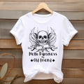 Hello Darkness Skull Graphic White T-Shirt | Gothic Aesthetic Streetwear