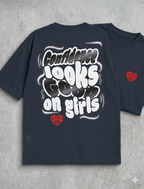 Girls' Graphic T-Shirt - Confidence Looks Good - Oversized Streetwear