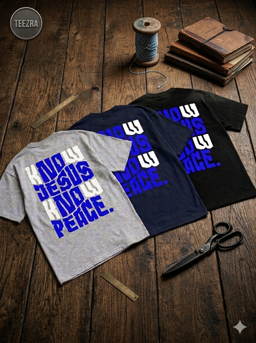 Christian Streetwear Oversized T-Shirt - Know Jesus Know Peace Graphic